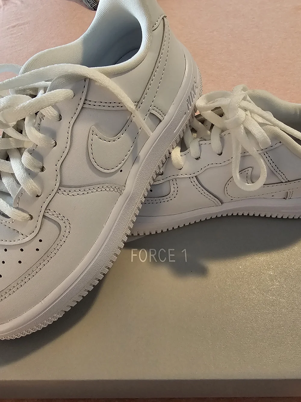 Nike Kids' All-White Force 1 Low Lace Sneakers